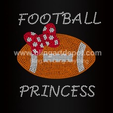 Football Princess Rhinestone Iron On Transfers